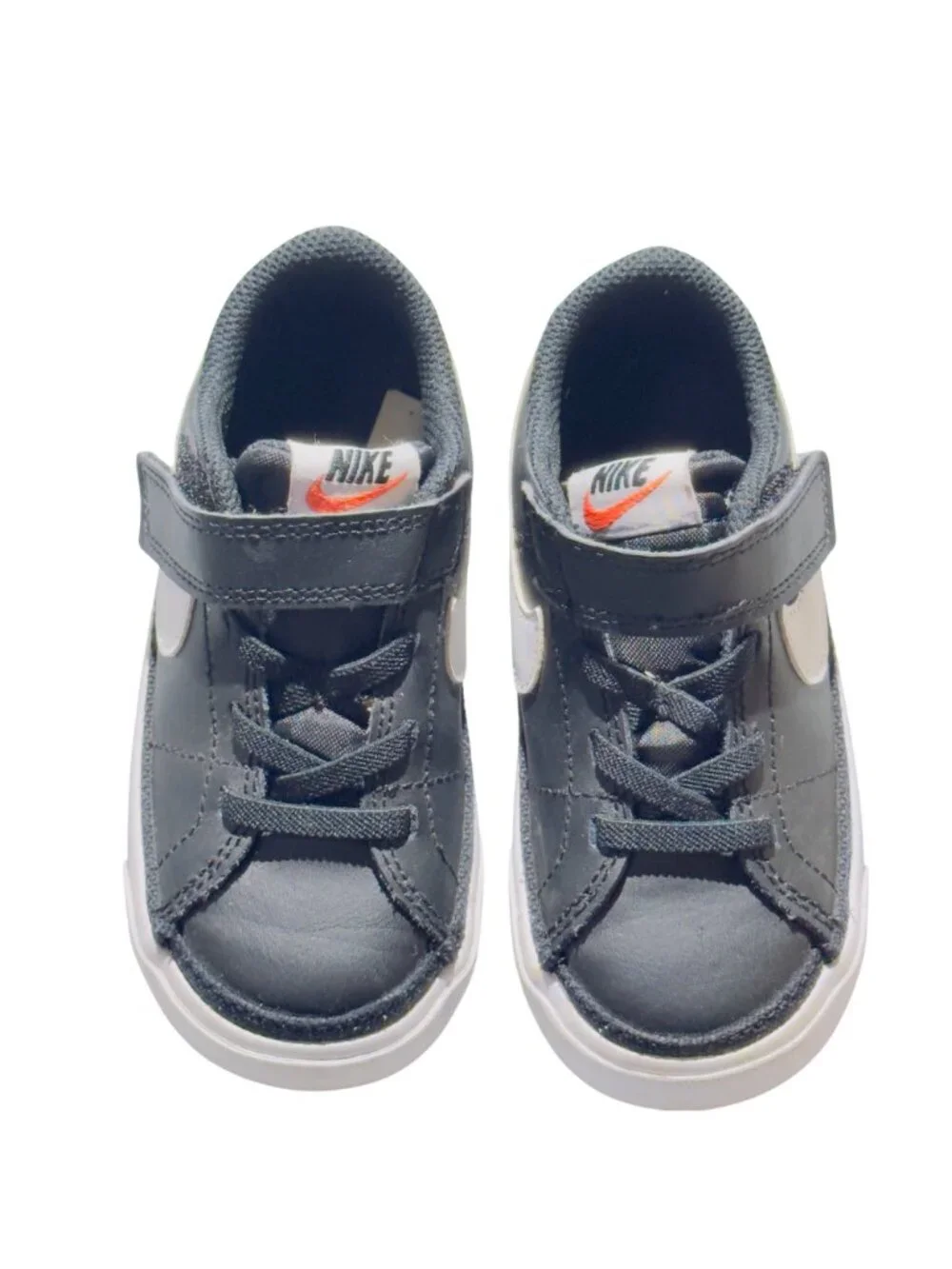 NIKE Toddler Shoes Black & White Sneakers DA5382-002 Size 7.5 Hook & loop Strap